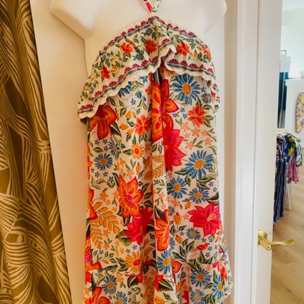 Farm Rio Off White Bloom Garden Mini Dress